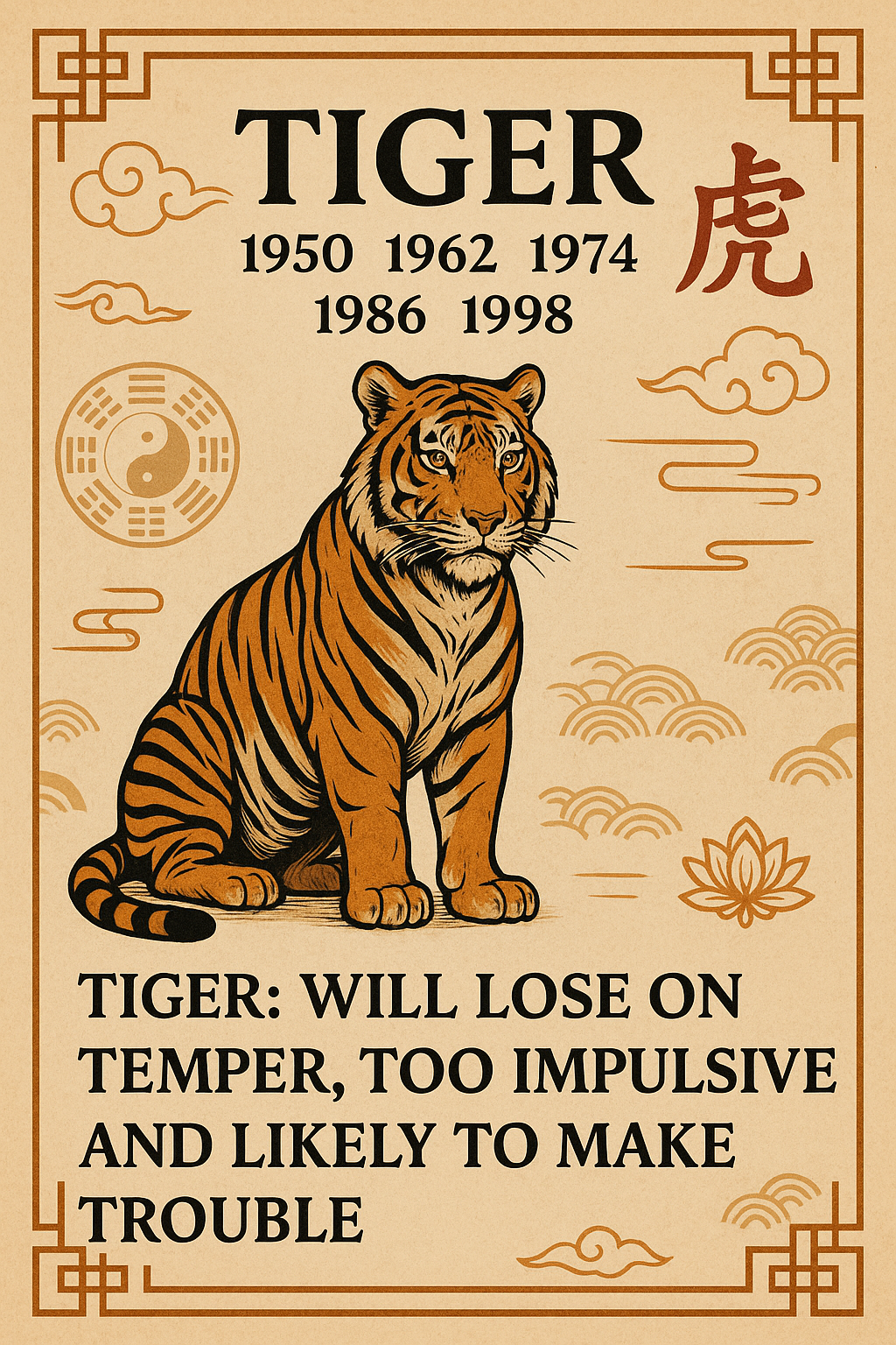 ✨ Tiger Zodiac Guardian Talisman – Handcrafted & Taoist Blessed (Akasagarbha Bodhisattva) ✨