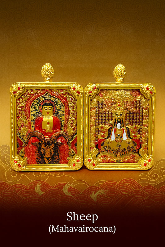 ✨ Sheep Zodiac Guardian Talisman – Handcrafted & Taoist Blessed (Mahavairocana) ✨