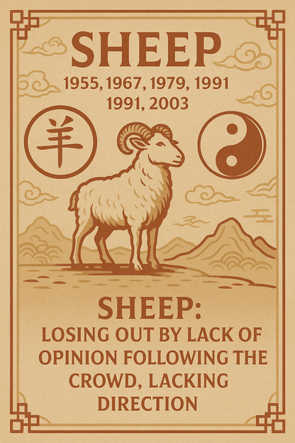 ✨ Sheep Zodiac Guardian Talisman – Handcrafted & Taoist Blessed (Mahavairocana) ✨