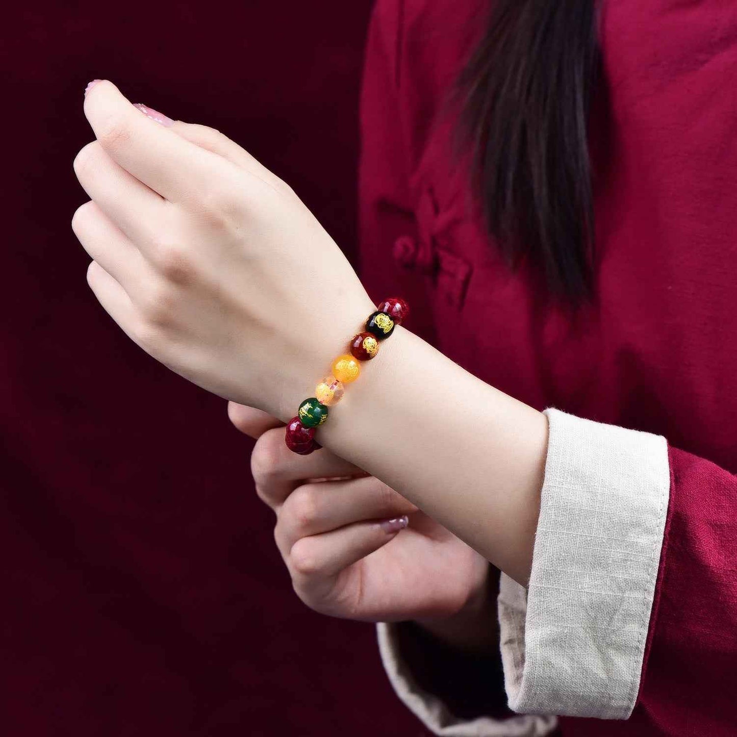 ❤️✨ Premium Cinnabar Five-Way Fortune Bracelet ✨💍 (Attract True Love &amp; Romance)