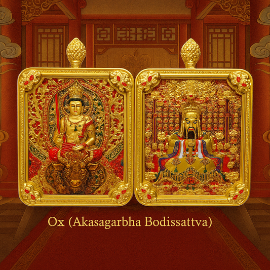 ✨ Ox Zodiac Guardian Talisman – Handcrafted & Taoist Blessed (Akasagarbha Bodhisattva) ✨