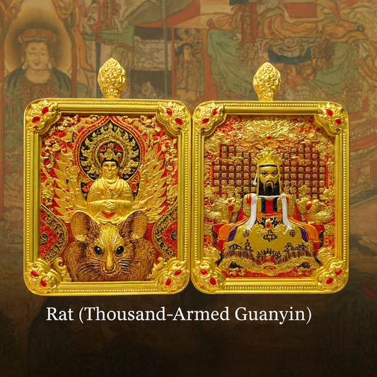 ✨ Rat Zodiac Guardian Talisman – Handcrafted & Taoist Blessed (Thousand-Armed Guanyin) ✨