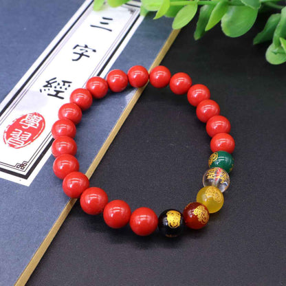❤️✨ Premium Cinnabar Five-Way Fortune Bracelet ✨💍 (Attract True Love &amp; Romance)